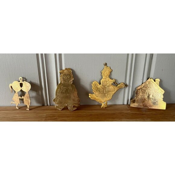 VTG Brass Christmas Ornaments Set Of 4 American Greetings Collectable - Picture 1 of 10